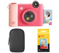 KODAK Smile+ 2-en-1 Caméra Instantanée & Imprimante Photo - Pack de Démarrage, Housse, Papier Zink 20p, 10MP - Fuchsia