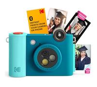 Kodak Smile+ 2 in 1 Appareil Photo numérique instantané et imprimante Photo sans Fil Bluetooth, 2x3 (5,1x7,5 cm), 10 MP, Objectif Rotatif à Effets spéciaux, Photos à Dos adhésif, Bleu
