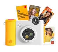 KODAK Smile+ Appareil Photo numérique à Impression instantanée 2 en 1 et imprimante Photo sans Fil Bluetooth - 10 MP, Objectif à Effet Rotatif spécial, Photos Autocollantes Zink 2 x 3 - Blanc