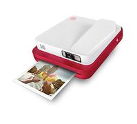 KODAK SMILE Classic, appareil photo numérique avec Bluetooth (Rouge) images de 16 mp, 35 impressions par charge - Comprend : papier photo ZINK de 3,5 x 4,25 pouces, Cadres autocollants, Camera Only