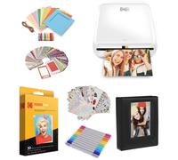 KODAK Imprimante multifonctions Step Imprimante photo instantanée avec technologie Zink Zero Ink (Blanc) Pack cadeau