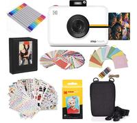 KODAK Step Touch Appareil Photo instantané avec écran Tactile LCD de 3,5 Pouces (Blanc) Bundle : étui, album, marqueurs, paquet de 20 papiers Zink, autocollants