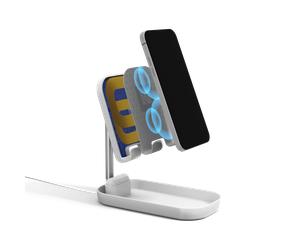KODAK Support de charge pour téléphone portable - Chargement sans fil Qi (10W) avec hauteur réglable et support de téléphone portable - Blanc