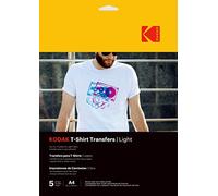 Papier transfert textile - KODAK - T-Shirt Transfers - 5 feuilles - Compatible jet d'encre - Multicolor