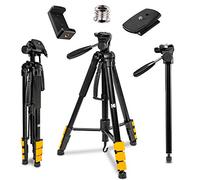 KODAK Trépied et monopied PhotoGear 2-en-1 | Trépied léger en Aluminium à 4 Sections de 70" Qui se transforme en Monopode de 65" | Plaques à dégagement Rapide à tête pivotante à 3 Positions