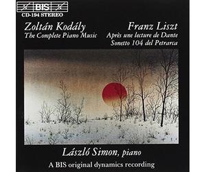 Kodaly : The complete piano music / Liszt : Après une lecture de Dante