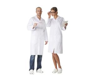 KODAMA Blouse Blanche de Laboratoire 100% Coton - Fermeture par Boutons Pression