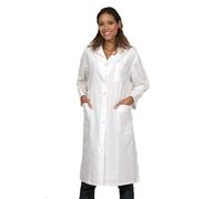 KODAMA Blouse de Laboratoire Femme 100% Coton - Boutons Pression - Blanche - Coupe Spéciale Pratique et Economique