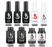 KODI JYJ Base et Top Coat pour vernis gel, sans acide, primer, vernis hybride semi-permanent, lot de top coat mat, base en caoutchouc épaisse pour ongles 30 rubber base