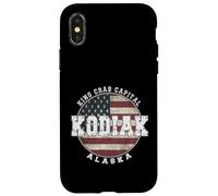 Kodiak Alaska, Drapeau américain Vintage Coque pour iPhone X/XS