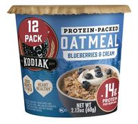 Kodiak Cakes Instant Protein Lot de 12 gobelets à flocons d'avoine, myrtilles et crème 60 ml