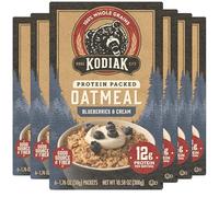 Kodiak Paquet de flocons d'avoine instantanés, myrtilles et crème, riches en protéines, 100 % grains entiers, 6 boîtes avec 6 paquets (36 paquets)