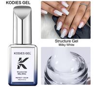 KODIES GEL blanc laiteux Gel vernis Structure Base en caoutchouc Gel vernis à ongles 2 en 1 opale de lait semi-permanent apprêt Gellak manucure Violet Shimmer