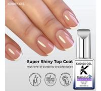 KODIES GEL diamant couche de finition sans lingette Super brillant 15ml HEMA/TPO gratuit Gel vernis à ongles cristal brillant Gel finition tout pour manucure Top Extra