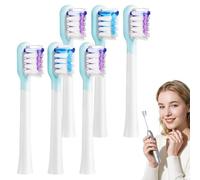 kodivenj Lot de 6 têtes de brosse à dents de rechange pour adultes, 3 bleus, 3 violets, type propre, compatibles avec les brosses à dents électriques Laifen
