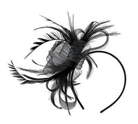 Kodxylytix Bibi à plumes pour femme - Pour mariage - Années folles - Noir
