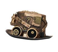 Kodxylytix Chapeau melon Steampunk Performance Stage Magic Chapeau pour Punk Cosplay 60cm-61cm Marron