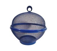 Kodxylytix Corbeille à fruits en maille avec couvercle en métal pour restaurant, comptoir de cuisine, bleu, 27 x 23 cm