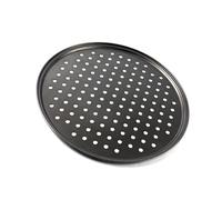 Kodxylytix Filet à pizza laminé à froid en acier au carbone anti-adhésif rond plaque de cuisson plat perforé plaques à biscuits type 1
