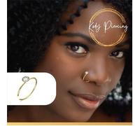 KODY PIERCING Anneau Ouvert Or 9 Carats Zircon 2 mm - Pureté Cristalline et Grâce Souveraine