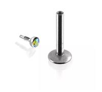 KODY PIERCING Piercing Labret Cristal Blanc Irisé Acier Tige 6 mm - Pureté Cristalline et Grâce Souveraine