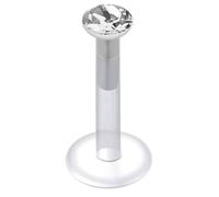 KODY PIERCING Piercing Labret Cristal Blanc Tige 8 mm - Pureté Cristalline et Grâce Souveraine