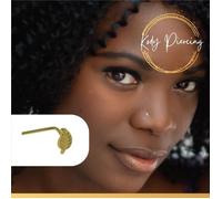 KODY PIERCING Piercing Nez Or 9 Carats Motif Feuille 5 mm Tige L - Élégance Naturelle et Légèreté Poétique