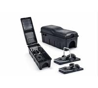 Köder-Discount Kit de piège à rats - 2 boîtes à appâts et 2 pièges à frapper | Lutte sûre contre les rats pour la maison, la cave et le jardin | Aide rapide en cas de problèmes de rats | Sans raticide