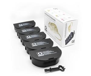 Köder-Discount Lot de 5 Boîtes à appâts Noires pour Souris - Stations Robustes, résistantes aux intempéries, verrouillables avec Double entrée et clés Anti-Manipulation