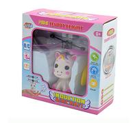 Kögler 54517 - Unicorn Mini Flyer avec télécommande et câble USB, licorne volante avec effet lumineux LED et hélice, commande manuelle, fille de 6 ans et plus