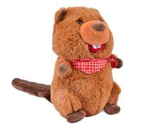 Kögler 75656 - Castor Manni, 22 cm, Peluche Qui répète ce qu'on Dit avec Fonction de Reproduction, Piles incluses, répète Tout