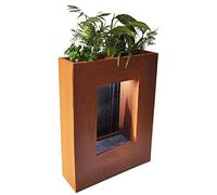 KÖHKO® Fontaine à rideau à eau plantable avec éclairage LED Hauteur 80 cm en acier Corten avec jardinière en acier inoxydable Cascade Jeu d'eau Fontaine d'intérieur 32001H