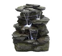 Köhko Fontaine de Jardin en Pierre Naturelle avec éclairage LED