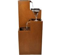 Köhko Fontaine Ribero-XL 32006XL en acier Corsten avec éclairage LED - Pour extérieur et intérieur - 90 x 30 x 30 cm