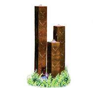 KÖHKO® Jeu d'eau en acier Corten avec éclairage LED "Brésil" 31001, hauteur 65-95-125 cm, fontaine de jardin