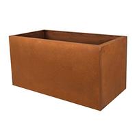 Köhko® Pot de fleurs design en acier Corten, Viva 80 x 36 x 32 cm, effet rouille