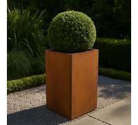Köhko® Pot de fleurs design Viva en acier Corten 27 x 27 x 67 cm | Pot de plantes aspect rouille