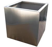 Köhko® Vivo Pot de Fleurs Designer en Acier Inoxydable 46 x 46 x 38 cm Pot de Plantes Carré et Grand Mat Brossé