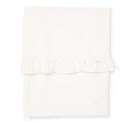 Koeka Drap De Lit - Pour Lit Berceau - Pour Fille Et Garçon - Drap Plat - Ruffle - Coton - Avec Bord À Volants - Blanc - 80X100 Cm