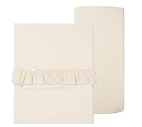 Koeka Ensemble De Draps De Lit Et De Draps-Housses - Pour Garçon Et Fille - Faro - Mousseline Coton - Blanc - Tu