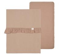 Koeka Ensemble De Draps De Lit Et De Draps-Housses - Pour Garçon Et Fille - Faro - Mousseline Coton - Marron - Tu