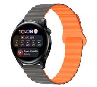 Koelaa 20mm Silicone Bracelet pour Garmin Approach S50/Venu/Venu Sq 2/2 Plus/Sq Music/Vivoactive 5/3/Garminmove 3, Magnetic Réglable Pour Bracelet de Sport, Bracelets Magnétique Silicone-Gris+Orange