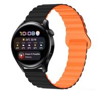 Koelaa 22mm Silicone Bracelet Compatible avec Amazfit Bip 5/Cheetah/Cheetah Pro/GTR 4/3 Pro/2 eSIM/2e/Stratos 3, Magnetic Réglable Pour Bracelet de Sport, Bracelets Magnétique Silicone-Noir+Orange