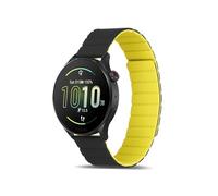 Koelaa 22mm Silicone Bracelet Compatible avec Amazfit Bip 5/Cheetah/Cheetah Pro/GTR 4/3 Pro/2 eSIM/2e/Pace/Stratos 3, Bracelets Magnétique Silicone Portable Double Face-Noir+Jaune