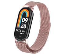Koelaa Bracelet Métal Compatible avec Xiaomi Smart Band 10/9/8 - Bracelet Magnétique en Acier Inoxydable Ajustable - Bande de Remplacement Métallique pour Xiaomi Mi Band 9/8/10 - Rose