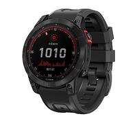 Koelaa Bracelet pour Garmin Fenix 7X/7X Pro/6X/6X Pro/8 51mm, Bande Silicone Étanche Respirant, QuickFit 26mm pour Garmin Fenix 3/HR, Enduro2/3, Descent MK1/MK2/MK3/MK2i/MK3i, Epix Pro 51mm - Noir