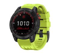 Koelaa Bracelet pour Garmin Fenix 7X/7X Pro/6X/6X Pro/8 51mm, Bande Silicone Étanche Respirant, QuickFit 26mm pour Garmin Fenix 3/HR, Enduro2/3, Descent MK1/2/3/MK2i/MK3i, Epix Pro 51mm - Vert Citron