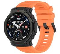Koelaa Silicone Bracelet Compatible avec Amazfit T-Rex 3 Pro 48mm, Bracelet de Remplacement en Silicone Souple pour Amazfit T-Rex 3 Pro, Sangle de Montre Respirable pour Hommes et Femmes - Orange
