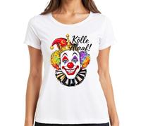 Kölle Alaaf Carnaval Cologne Jeck Clown Perruque arc-en-ciel pour femme, Blanc., XL