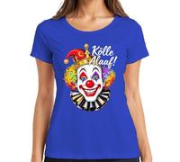 Kölle Alaaf Carnaval Cologne Jeck Clown Perruque arc-en-ciel pour femme, bleu, 3XL